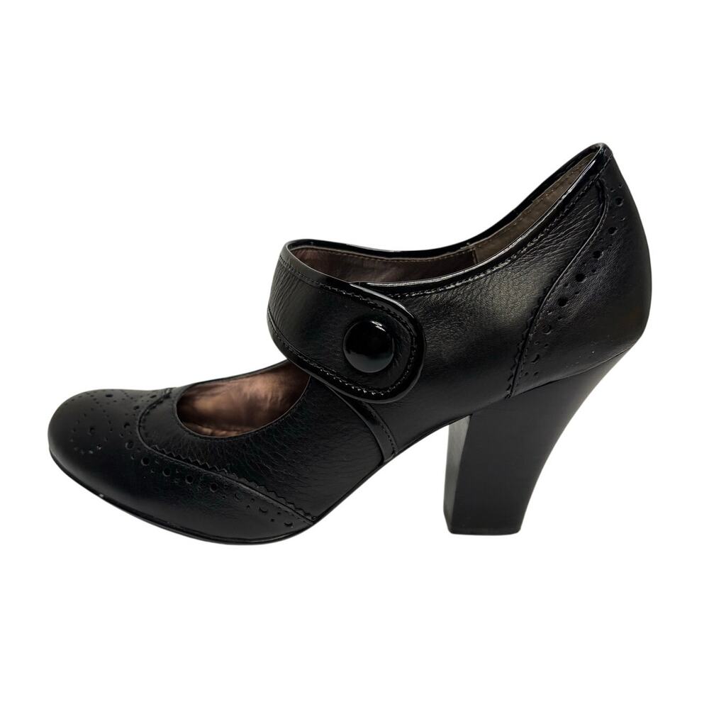 Sofft Fiona Black Leather Mary Jane Pumps Womens 10N Narrow